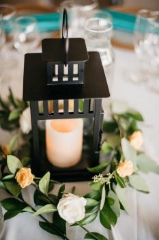 Simple Lantern Centerpiece - Photo Courtesy of Hewitt Photography